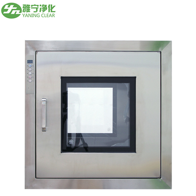 Caixa de passagem para sala limpa YANING ISO Caixa de passagem estática de aço inoxidável com porta embutida