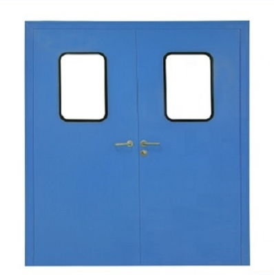 Cores personalizadas Porta giratória de folha dupla manual desigual ou igual para sala limpa