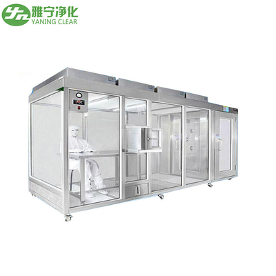 YANING GMP Padrão ISO5 Modular Sala Limpa Parede Macia e Dura Sala Limpa Booth Limpa