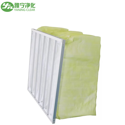 Quadro galvanizado da folha do volume de ar do ³ /h do saco de filtro M6-M9 do ar do bolso do poliéster do sistema da ATAC 3200m