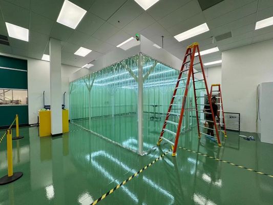 Sem teto suspenso Classe 100 Instalação fácil Sala limpa removível modular Unidade de filtro de ventilador DC Filtro HEPA Sala limpa H14