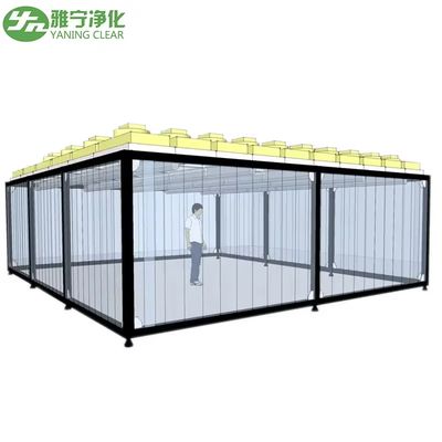 Laboratório Sala limpa ISO GMP Modular Sala limpa livre de poeira modular painel de parede de PVC montagem parede dura FFU Sala limpa cabine limpa