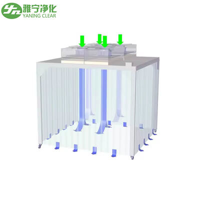 Cabine de sala limpa de aço inoxidável SUS304 de tamanho personalizado com filtro HEPA 99,99% de eficiência