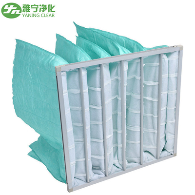 A poeira eletrostática do Multi-bolso dos meios da substituição EN779 F9 ASHRAE MERV 15 dos sistemas de ventilação de YANING recolhe o filtro de saco